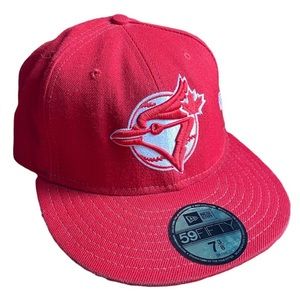 Toronto Blue Jays fitted hat (Red and White) - SIZE 7 3/8